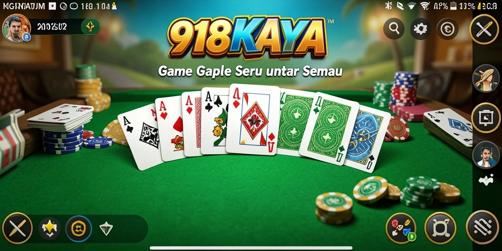 Tampilan gameplay Gaple yang seru di 918KAYA.