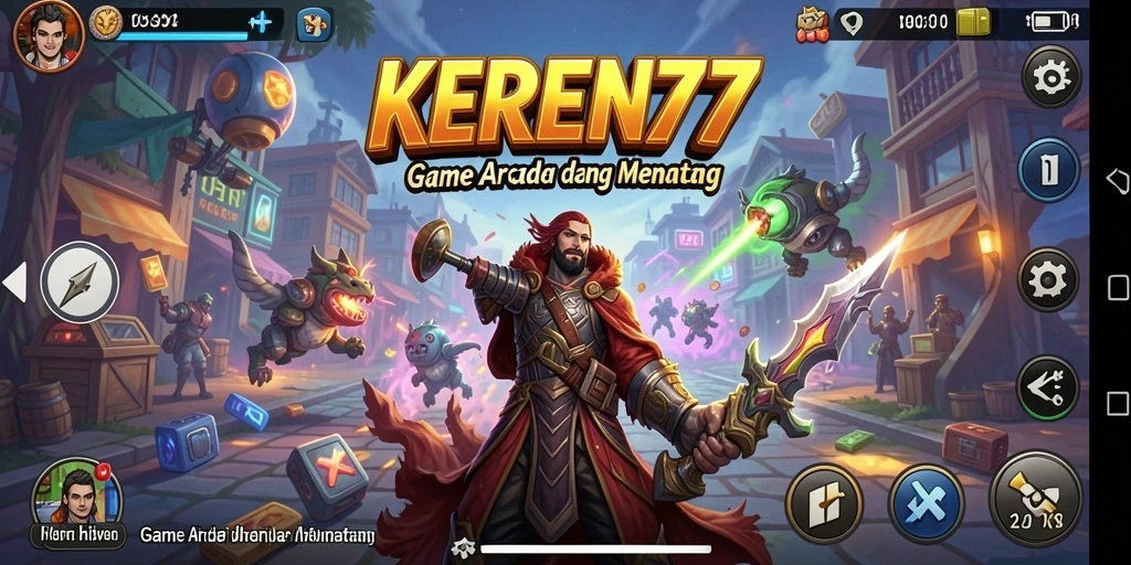 Tampilan seru gameplay KEREN77 dengan aksi Arcade yang menantang.
