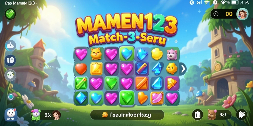 Gambar gameplay MAMEN123 yang penuh warna dan tantangan.