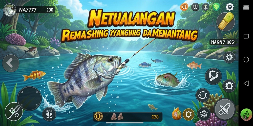 Gameplay seru NA777 saat memancing di lokasi indah.
