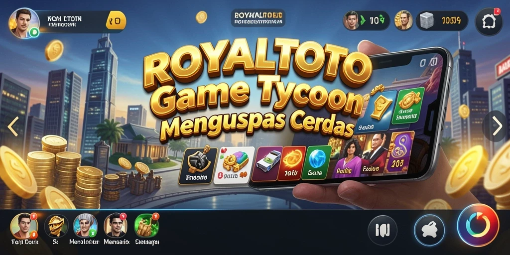 Screenshot utama gameplay ROYALTOTO menampilkan strategi bisnis yang menarik.