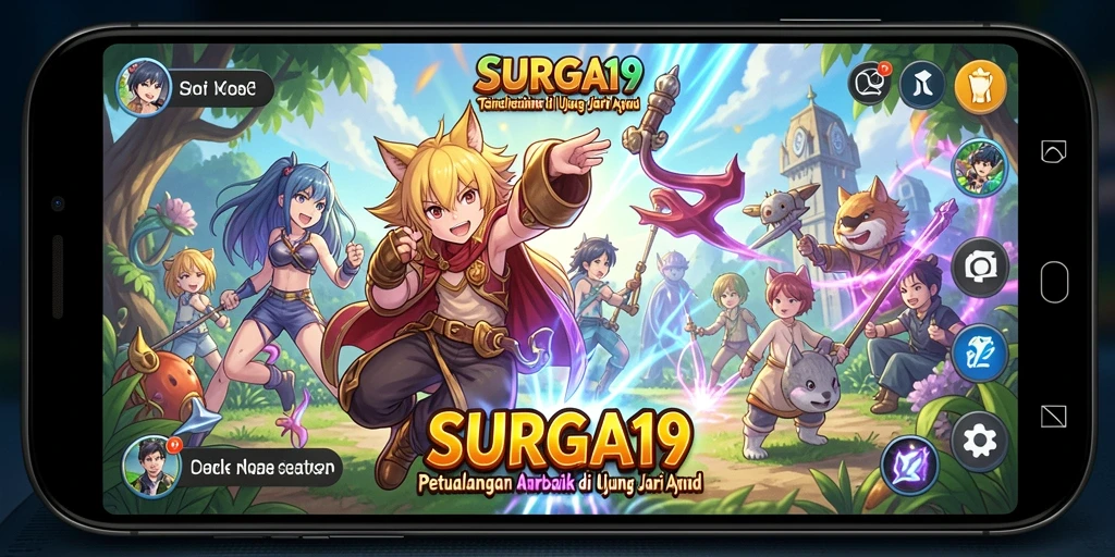 Tampilan menakjubkan dari gameplay SURGA19 dengan karakter anime yang ikonik.