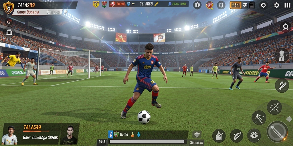 Screenshot gameplay TALAS89 yang menampilkan aksi olahraga yang mendebarkan.